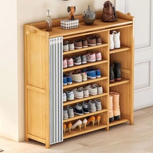 Bamboo Minimalist <b>Shoe</b> Cabinet Multi Layer Dustproof <b>Storage</b> <b>Rack</b> Floor Standing Home Entrance <b>Shoe</b> Organizer - Product Image 2