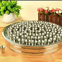 Plateau de communion doré à 72 alvéoles avec couvercle et 40 gobelets de communion en plastique de 0,5 oz