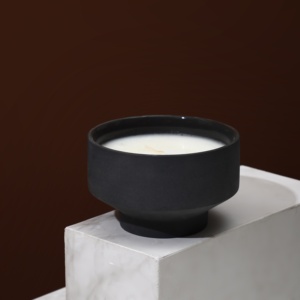 YBH Custom Christmas Holiday Luxury Ceramic <strong>Candle</strong> Jar Grey White <strong>Black</strong> Home Decorative Vessel <strong>Lanterns</strong> &amp; Holders - Product Image 6