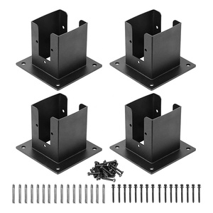 Base <span class=keywords><strong>de</strong></span> Poste Negra Resistente, Base <span class=keywords><strong>de</strong></span> Anclaje <span class=keywords><strong>para</strong></span> Poste, Soporte <span class=keywords><strong>para</strong></span> Barandilla <span class=keywords><strong>de</strong></span> Madera, Placa Base <span class=keywords><strong>para</strong></span> Pérgola - Product Image 3