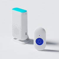 CHENJEES Sonnette sans fil intelligente, étanche, avec fonction clignotante et vibrante, adaptée aux personnes âgées, avec fonction d'appel d'urgence, modèle D320, pile CR2032