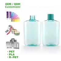 Bouteilles de bain de bouche carrées plates transparentes de 250 ml et 500 ml, certifiées FDA, REACH, RoHS, ISO14001, vides, pour soins bucco-dentaires personnels
