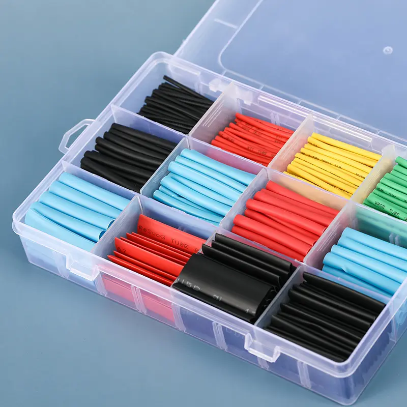 750pcs boxed Flame retardant heat shrink tubing 2:1 aislamiento eléctrico heat shrink tube set color PE heat shrinkable tubing