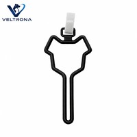 Clip de fixation pour sacs à déjections canines, en plastique noir, fixation Velcro pour laisse, support mains libres pour sacs à crottes de chien, 9 couleurs, 14 cm, 15 g