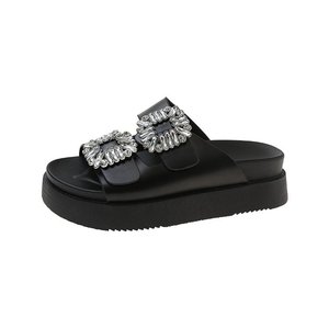Sandalias de plataforma alta de cristal brillante 2023, sandalias deslizantes para exteriores de verano para mujer, zapatillas para mujer - Product Image 1