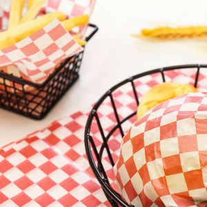 Custom Printed Coated Greaseproof Food Wrapping <b>Paper</b> Checkered Dry Waxed 2026 Sheets Packaging Jumbo <b>Roll</b> Sandwich 100% Virgin - Product Image 4