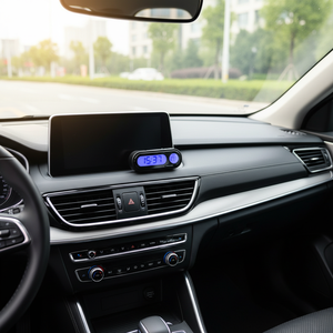 Car <b>Digital</b> <b>Clock</b> Thermometer 2 In 1 Plastic Interior Accessory Vehicle Power Supply English Display Convenient Design - Product Image 3