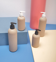 Bouteille de pompe de paille de blé à épaule ronde, bouteille de paille de blé biodégradable bouteille de lotion