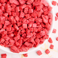 Natuurlijk gevriesdroogde aardbeienkorrels, bulk FD fruit grondstof, aangepaste verpakkingen & private label beschikbaar