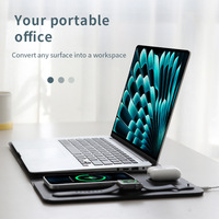 Cadeaus voor kantoorartikelen 15W draadloos opladen 5-in-1 laptophoes mat bureau lederen laptoptassen muismat kantoor gaming