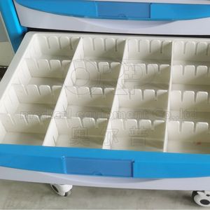 Vente directe d'usine de chariots multifonctionnels en ABS pour le traitement, les soins infirmiers, les secours d'urgence et des chariots mobiles silencieux pour infirmières. - Product Image 1