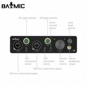 Interface audio numérique professionnelle X2, carte son USB portable, mixeur pour microphone 48V, entrée de ligne pour instruments de musique, enregistrement - Product Image 4