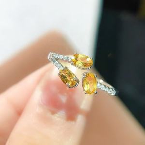 Bague en Citrine S925, cristal de guérison spirituelle naturelle, pour renforcer la confiance en soi et augmenter la prospérité financière - Product Image 4