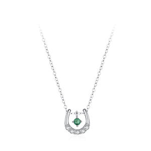 Collier pendentif en argent sterling S925, romantique, exquis, rond, en forme de fer à cheval, en forme de U, un cadeau pour elle - Product Image 1