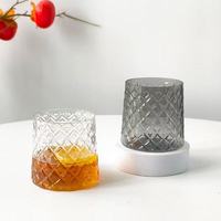 Gobelets en plastique PET 12oz écologiques, jetables, durables et résistants aux chocs, motif diamant, pour whisky, bière, vente en gros, restaurant, fête