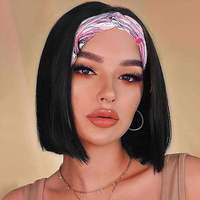 Perruques bandeau sans colle en cheveux naturels brésiliens vierges doublement étirés, coupe courte BOB, avec dentelle transparente, pour femmes noires, vente en gros, frontale HD en cheveux humains