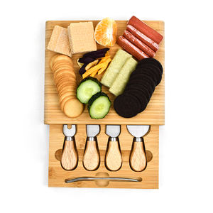 WDF fabbrica fornitura di formaggio bordo con coltelli salumi bordo Set di formaggio di bambù tavola Set all'ingrosso per la cucina. - Product Image 3