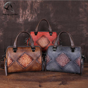 Sac à main Andong pour femmes et filles, en cuir de vache véritable, sacs à bandoulière rétro, sacs à main décontractés de grande capacité, sacs à main élégants pour femmes, sac féminin - Product Image 1