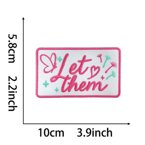 Psycho系列熨斗字母定制刺绣补丁帽子牛仔裤粉色定制设计服装配件标志补丁 - Product Image 3