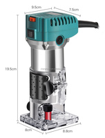 Machine de fraisage, gravure, rainurage et découpe manuelle 800W DIY, dégrossisseuse de stratifié, défonceuse électrique pour le bois