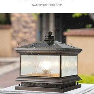 Solar LED Pillar <b>Light</b> Aluminum Alloy Acrylic <b>Shade</b> CRI80 Warm White 3500K IP65 Outdoor Dimmable E27 Base No Assembly Required - Product Image 4