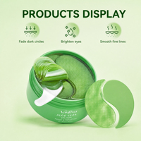 Label Pribadi Aloe Vera Sheet Eye 60Pcs Anti Lingkaran Hitam Bengkak Garis Halus Mengencangkan Anti-Penuaan Perawatan Mata Alami Murni.