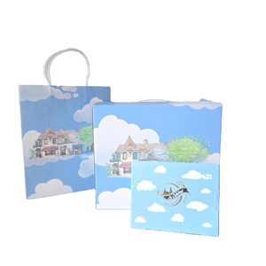 Ensemble de boîtes en papier Blue Cloud en deux tailles avec illustration de <span class=keywords><strong>café</strong></span> dessinée à la main Esthétique vintage Emballage de desserts et de <span class=keywords><strong>café</strong></span> - Product Image 5
