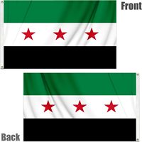 Drapeau syrien de grande taille en gros, drapeau syrien vert de 3x5 pieds pour l'extérieur