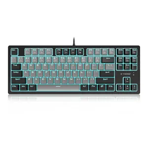 Stock Blue Switches Rainbow LED Backlit Water Resistant mechanical keyboard 87 Keys 60% mechanical keyboard