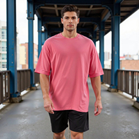 T-shirt surdimensionné pour homme avec logo personnalisé, style rétro tie-dye, 260 g, poids lourd, écologique, respirant, 100 % coton, t-shirts lavés pour homme