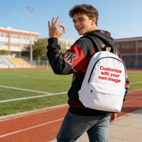 Sac à dos scolaire grande capacité pour adolescentes, motif fille, impression personnalisée à la demande, avec poches latérales
