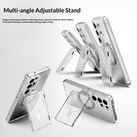 Portefeuille porte-cartes magnétique, pochette transparente en acrylique pour cartes de crédit avec aimants intégrés puissants pour l'arrière du téléphone portable