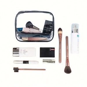 Pochettes transparentes en PVC personnalisées avec logo pour femmes, sacs de voyage à fermeture éclair pour articles de toilette, maquillage et cosmétiques - Product Image 4