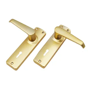 Liga de zinco Barato China Fabricante Latão Alta Qualidade Quarto Mortise Cor Dourada Alavanca Porta Handle Lock Set Com Bloqueio Corpo