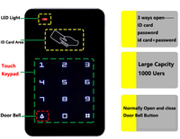 Lector de Tarjetas de Control de Acceso con Pantalla Táctil, Módulo de Teclado para Elevador, Controlador de Acceso RFID Independiente para Seguridad Inteligente