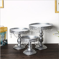 Soporte para pasteles de plata europea, plato para postres, plato para aperitivos, para tiendas de postres, bodas, cenas de inauguración de casa, plato para postres y frutas