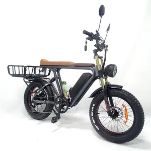 20インチファットタイヤフードバイクオフロード電気1000W20Ahバッテリーカーゴバイクファミリー自転車2022