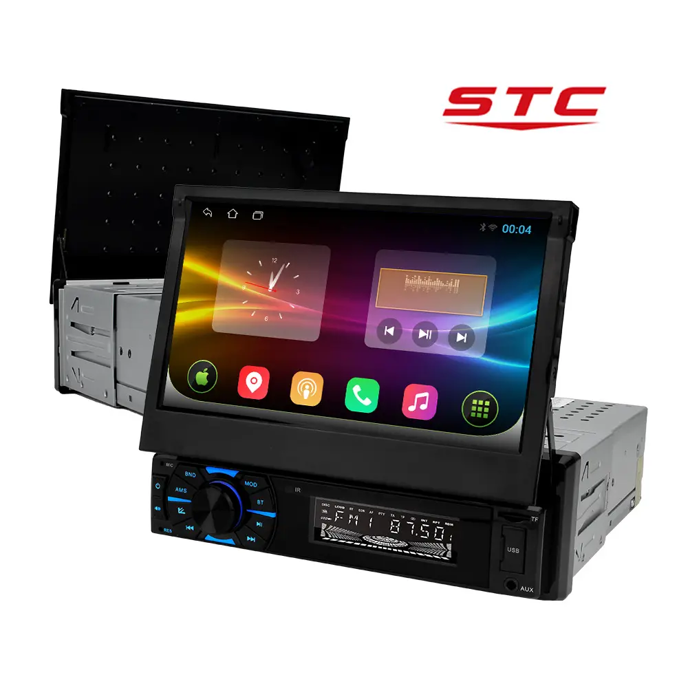 Universal STC 1 DIN Indash android car radio Android de 7 pulgadas 10 enlace espejo HD SWC carplay android auto