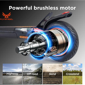 สกู๊ตเตอร์ไฟฟ้า EU Flywheel T4pro 48V สำหรับผู้ใหญ่ กำลังสูง 35 กม./ชม. 45 กม./ชม. พับได้ มอเตอร์คู่ - Product Image 4