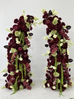 Arche verte SY-High, guirlandes vertes, arche en forme de corne, guirlande florale fuchsia, fleurs pour arche florale, pour décorations de table de mariage et de fête