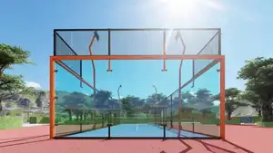 LE PLUS CHAUD Nouvelle arrivée Panoramique Padel court extérieur Paddle court de tennis pour de bonnes ventes Convient pour les exercices de fitness à domicile