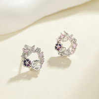 925 Sterling Silber neue Blumen form Ohrring für Frauen