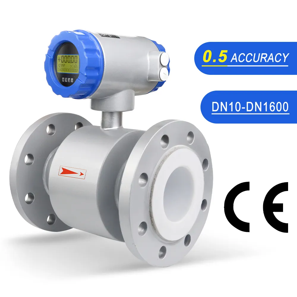 Dn20 Hoogwaardige Elektromagnetische Stroommeter Magnetische Flowmeters Gebruikt Voor Waterafval Riolering Digitaal Display 4-20ma Rs485 24vdc