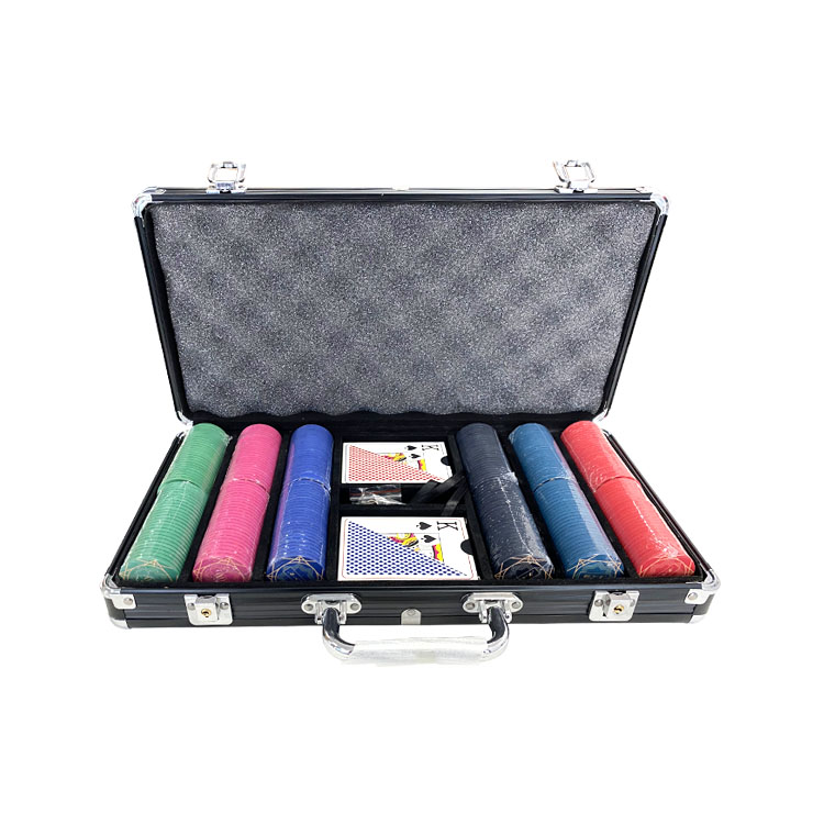 300 Pieces Cheap Casino Poker Chips Clay Poker Chip Set With Aluminum Case