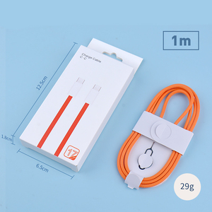 Cable de Carga y Datos Tipo <span class=keywords><strong>C</strong></span> a Tipo <span class=keywords><strong>C</strong></span> de Alta Calidad, Blanco y Naranja, 1M 60W, Carga Rápida para iPhone 17, 2026 - Product Image 3