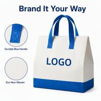 Sac de courses réutilisable en non-tissé imperméable avec logo personnalisé, poignée renforcée en PP laminé, sac de courses robuste