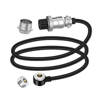 Kit de Connecteurs Pogo Pin Magnétiques Filetés Mâle/Femelle 2Broches, Câble d'Aviation GX16, Force Magnétique 600gf