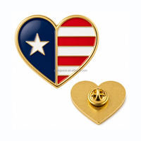 Al por mayor: Insignias de solapa de corazón con la bandera de Puerto Rico, de epoxi y aleación de zinc, con cierre seguro, con el mensaje 'Amo a Puerto Rico', recuerdo de Puerto Rico