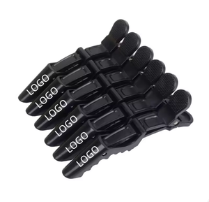 6 pz/set di plastica fermacapelli strumenti per parrucchieri pinze sezione artiglio alligatore barbiere sezionamento salone Hairpinslogo nero personalizzato - Product Image 6