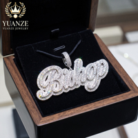 Collier personnalisé en argent S925 avec pendentif double couche en moissanite, style hip-hop, pour hommes, bijoux de rappeur, vente en gros